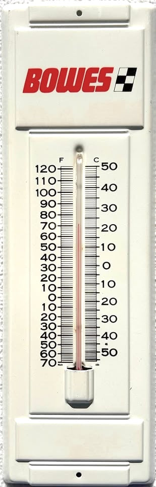 Vintage BOWES Seal Fast Thermometer FAMOUS INDIANAPOLIS 500 LINE - NEW OLD STOCK