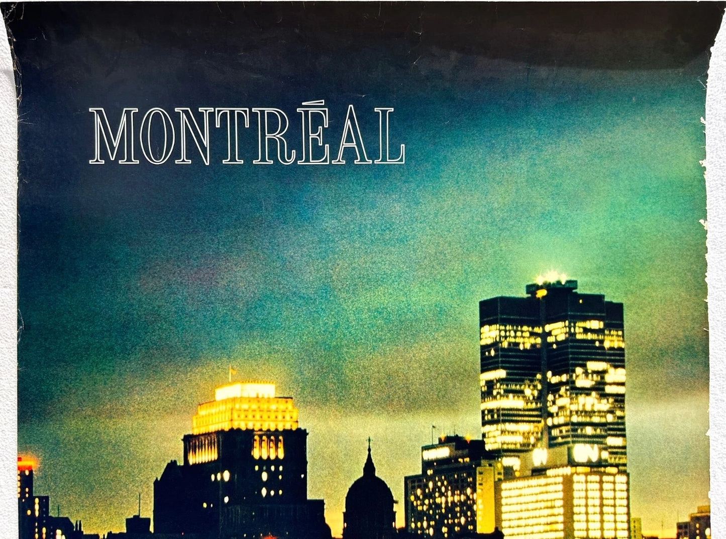 Rare 1967 Quebec NIGHTFALL ON CANADA'S METROPOLIS Original Travel Poster