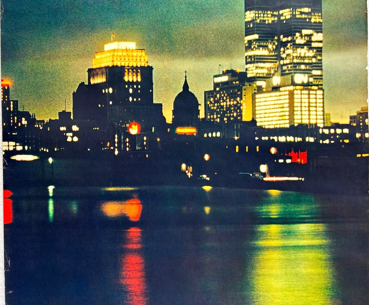 Rare 1967 Quebec NIGHTFALL ON CANADA'S METROPOLIS Original Travel Poster